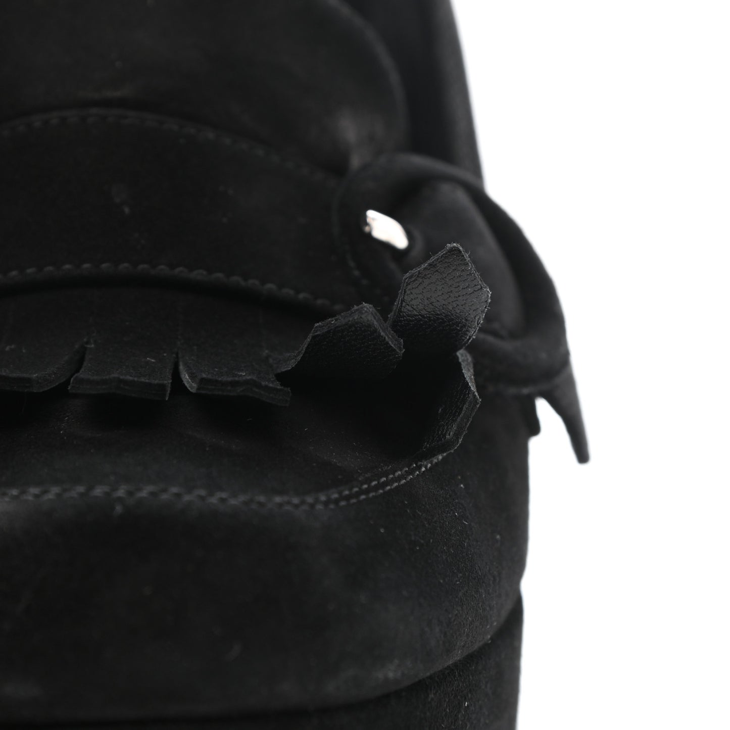 Suede Kiltie 110 Platform Pumps 37 Black