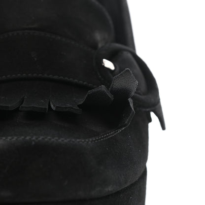 Prada Suede Kiltie 110 Platform Pumps 37 Black 8 of 8