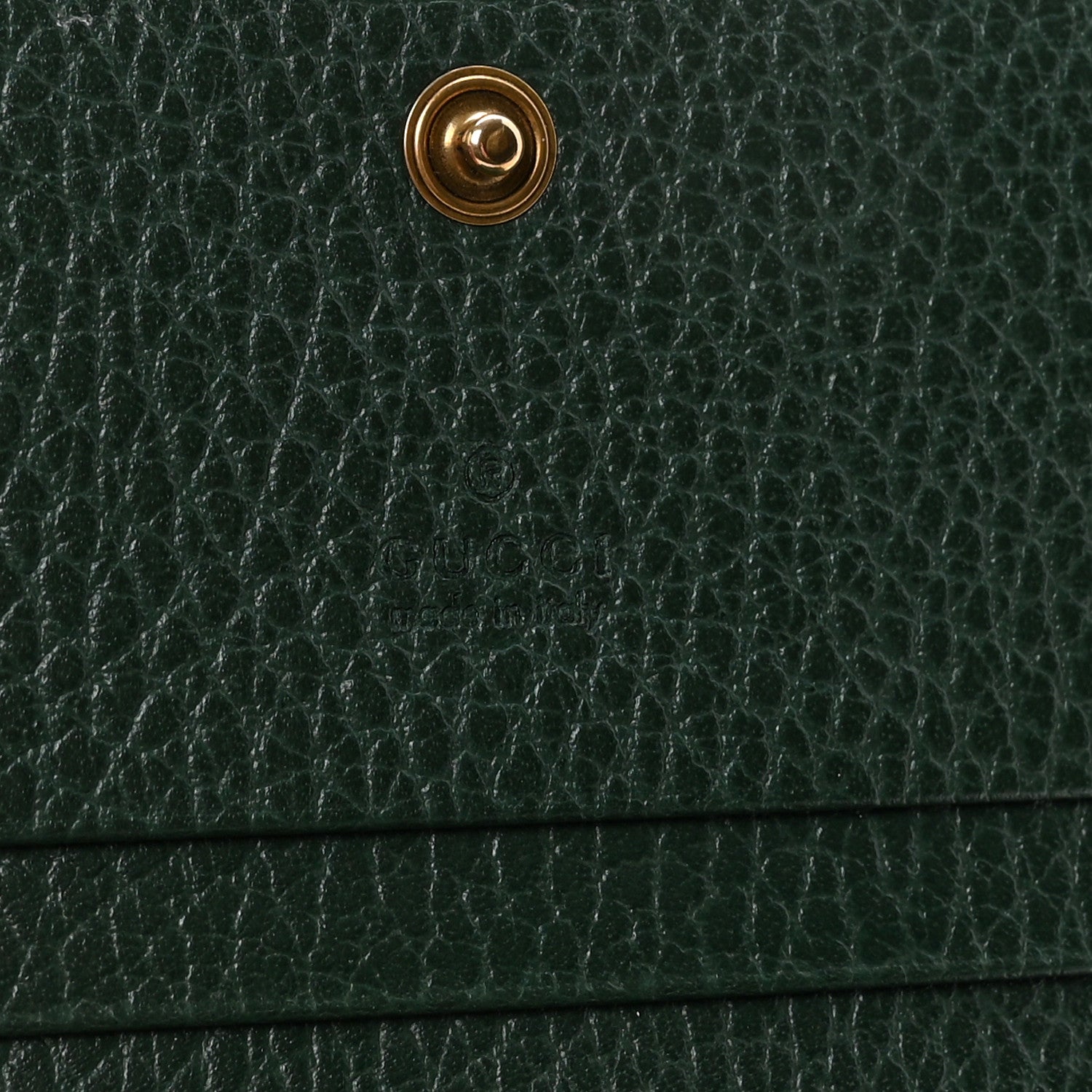 Gucci Calfskin Garden Bat Card Case Dark Green 6 of 7