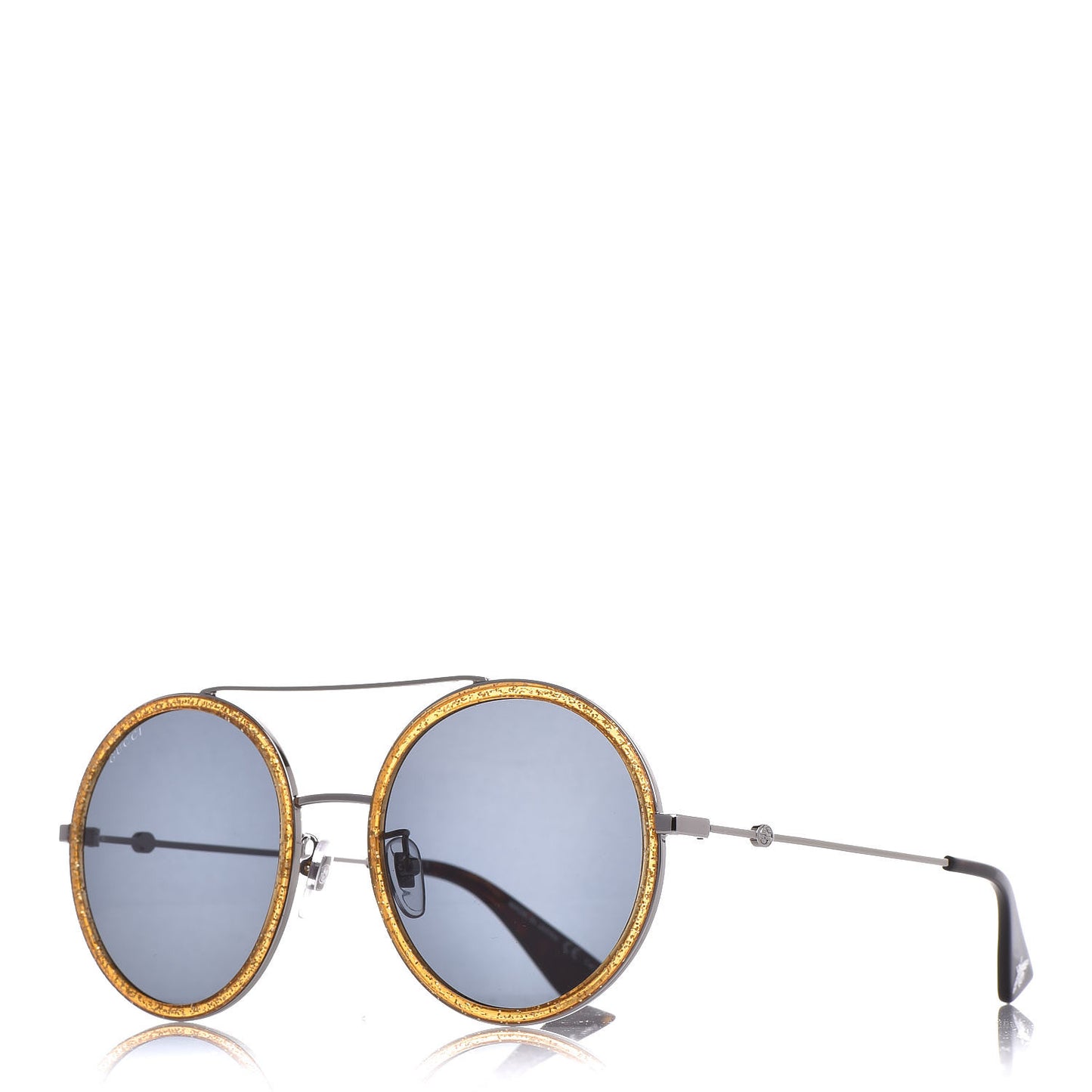 Round Frame Glitter Sunglasses GG0061S Yellow