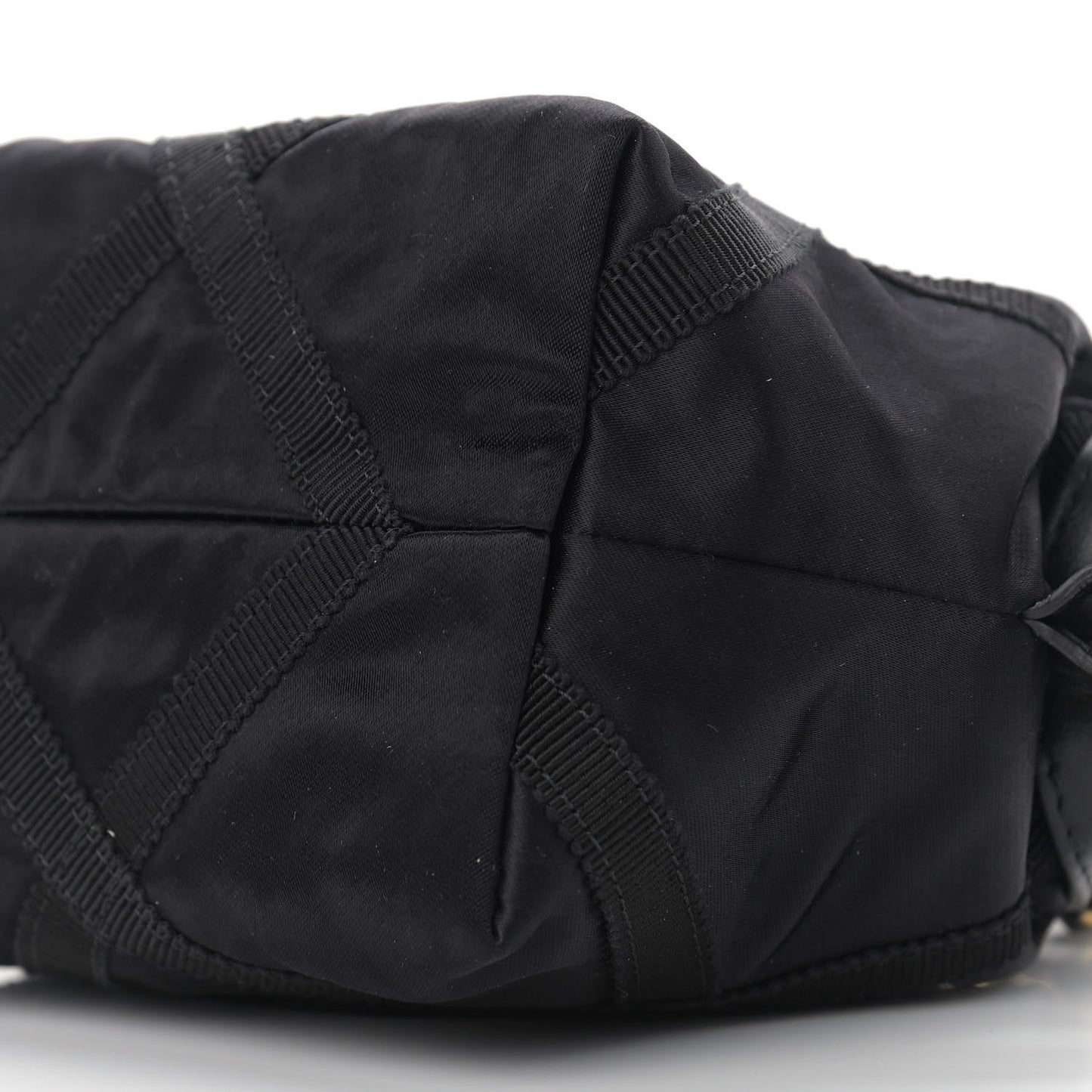 Nylon Grosgrain Quilted Lifestyle Clutch with Chain Black