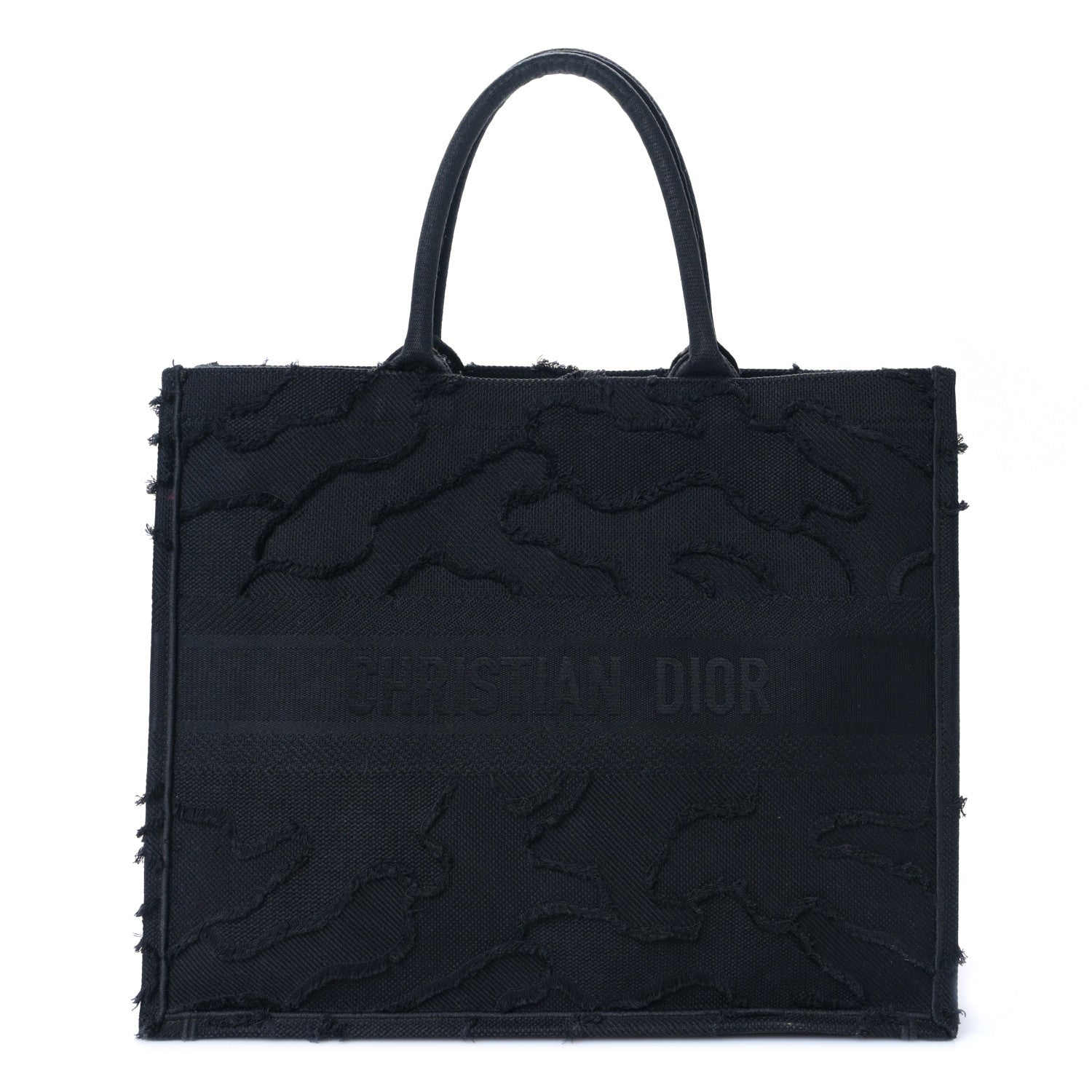 Christian Dior Canvas Embroidered Camouflage Book Tote Blue 1 of 9