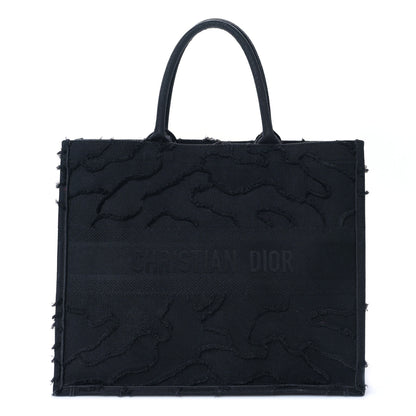 Christian Dior Canvas Embroidered Camouflage Book Tote Blue 1 of 9