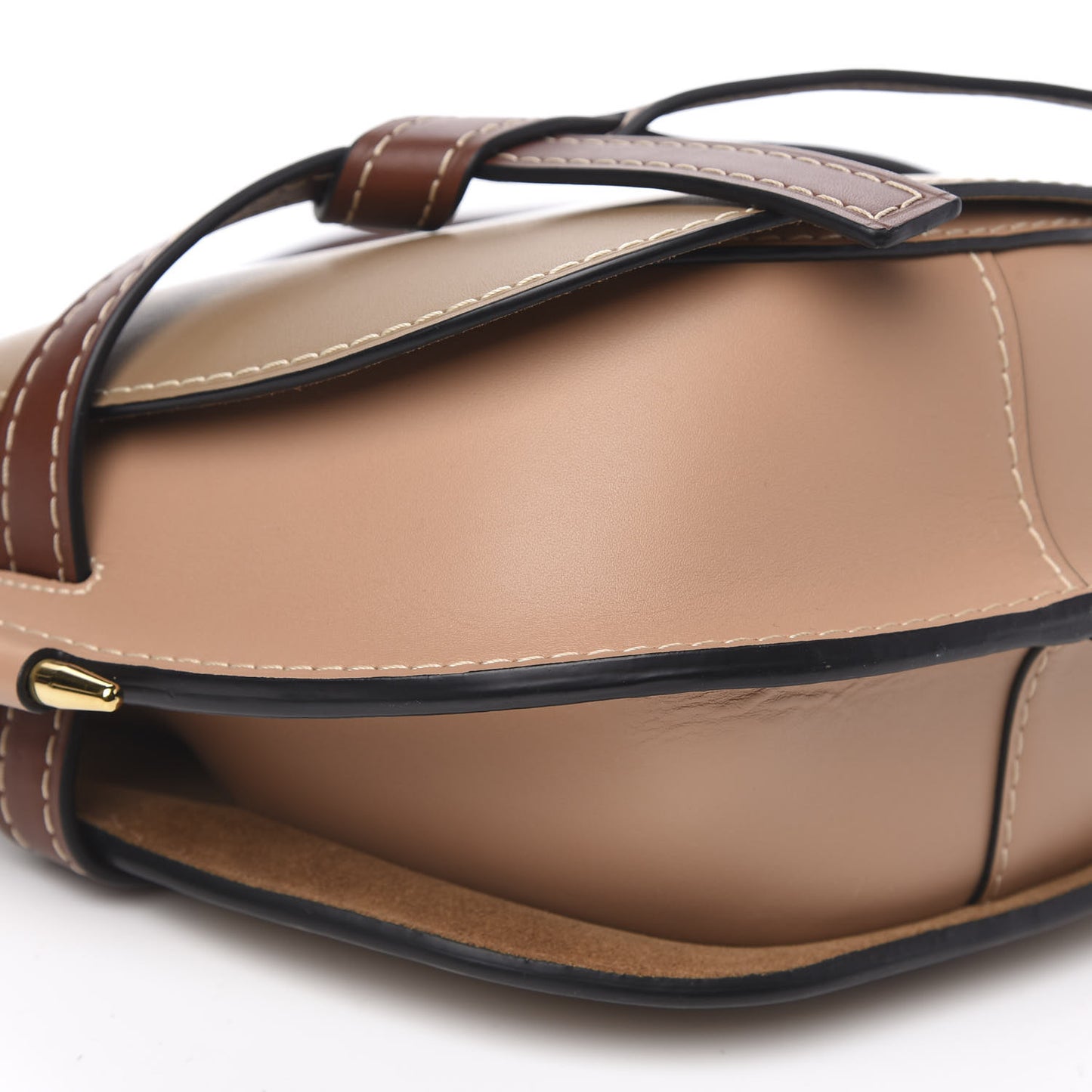 Calfskin Small Gate Crossbody Bag Taupe