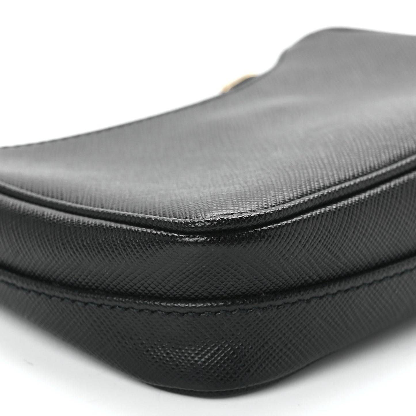 Saffiano Lux Mini Shoulder Bag Black