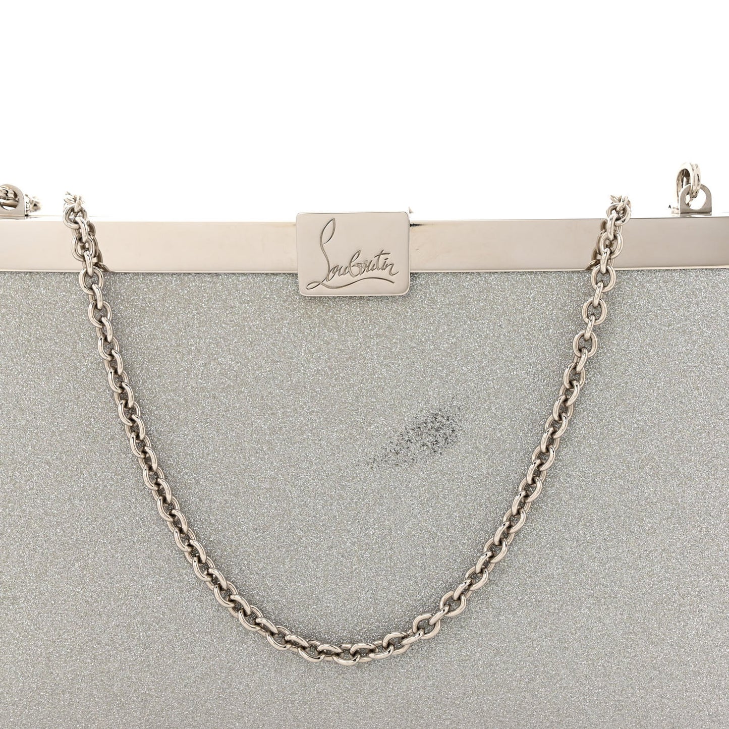 Glitter Palmette Clutch Silver