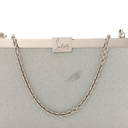 Christian Louboutin Glitter Palmette Clutch Silver 7 of 10