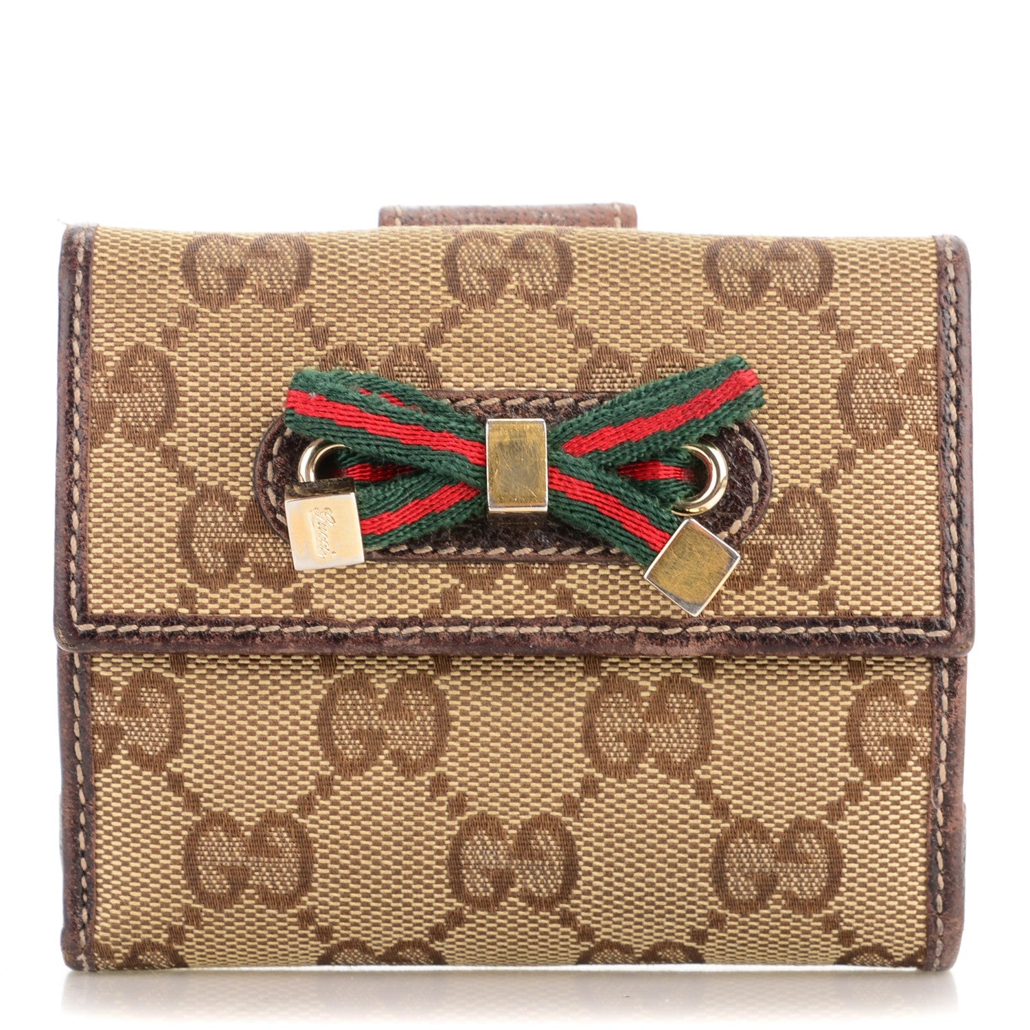 Gucci Monogram Princy Compact French Flap Wallet Brown 1 of 10