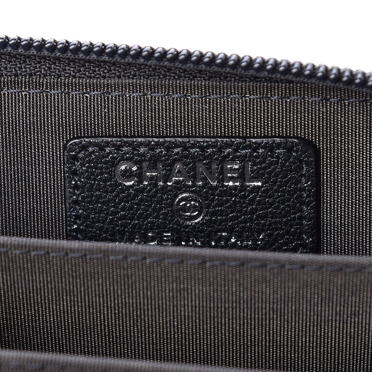 Iridescent Goatskin Quilted Boy Zip Around Coin Purse Wallet Black