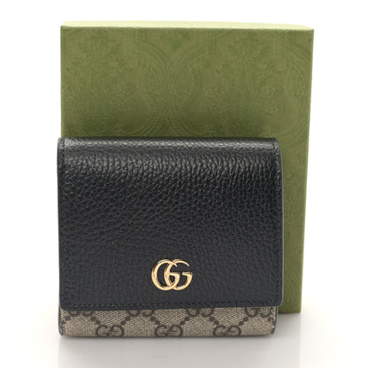Gucci Dollar Calfskin GG Supreme Monogram Medium GG Marmont Wallet Black Beige Ebony 9 of 9