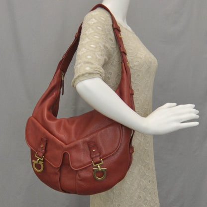 FASHIONPHILE SALVATOREFERRAGAMOLeatherGanciniHoboRed 2 of 7