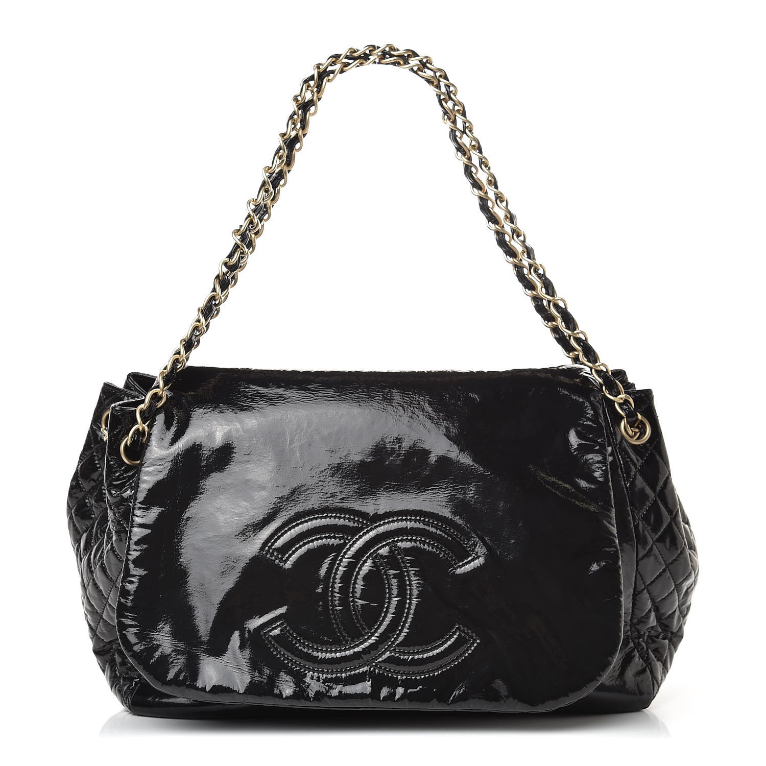 Chanel Vinyl XL Rock and Chain Flap Black 1 of 10