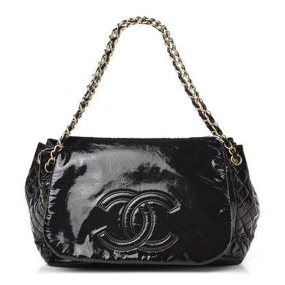 Chanel Vinyl XL Rock and Chain Flap Black 1 of 10