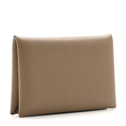 Hermes Epsom Calvi Card Case Etoupe 3 of 6
