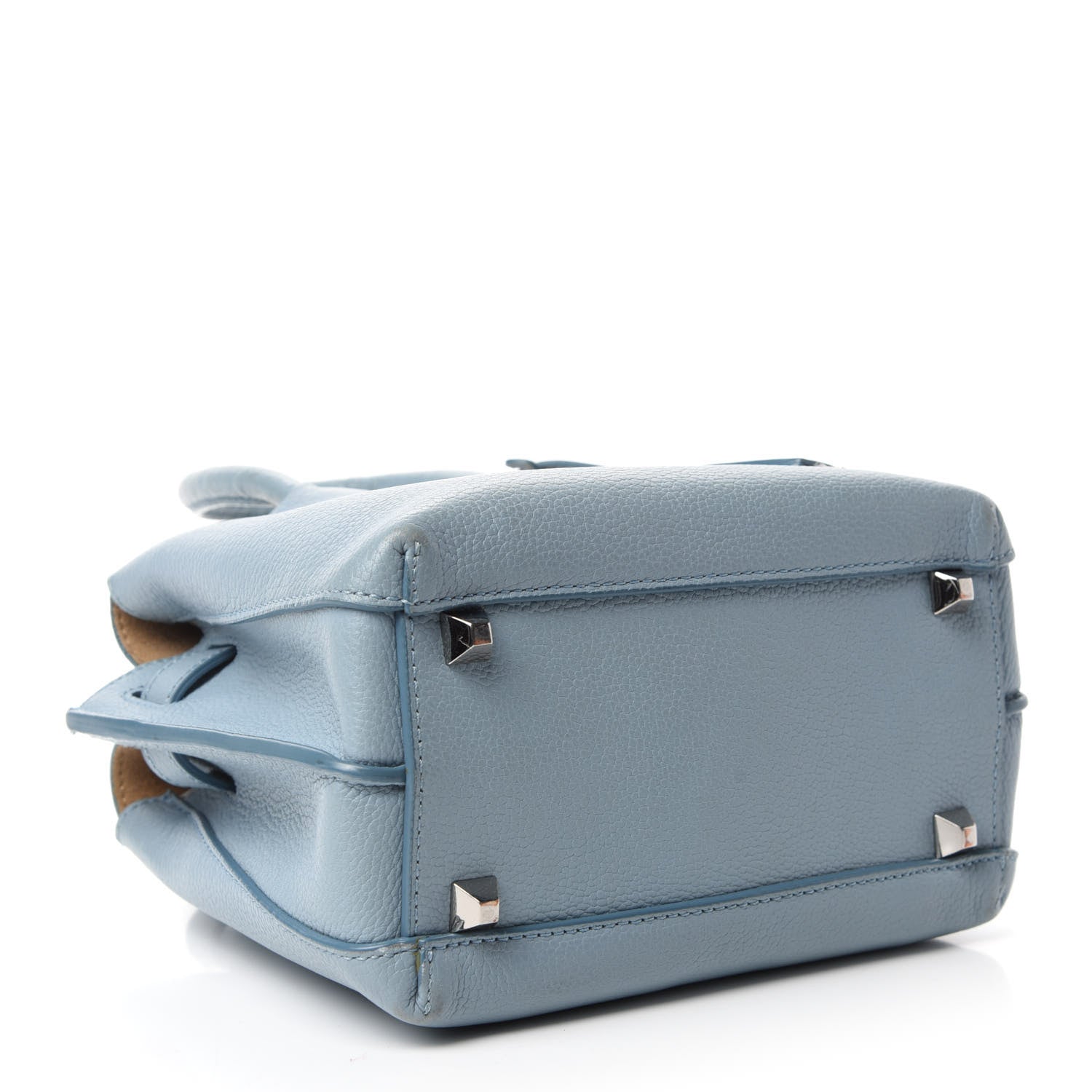 MCM Grained Calfskin Mini Milla Tote Sky Blue 4 of 13