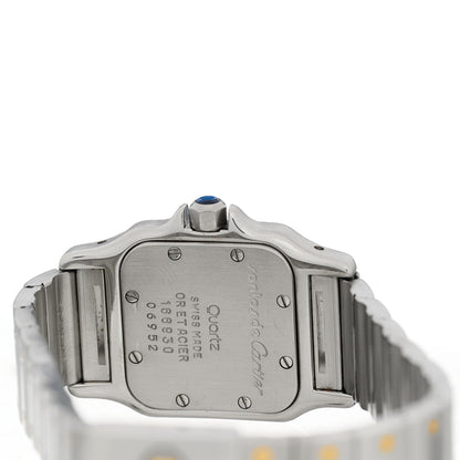 Cartier Stainless Steel 18K Yellow Gold 24mm Santos De Cartier Galbee Quartz Watch 4 of 4