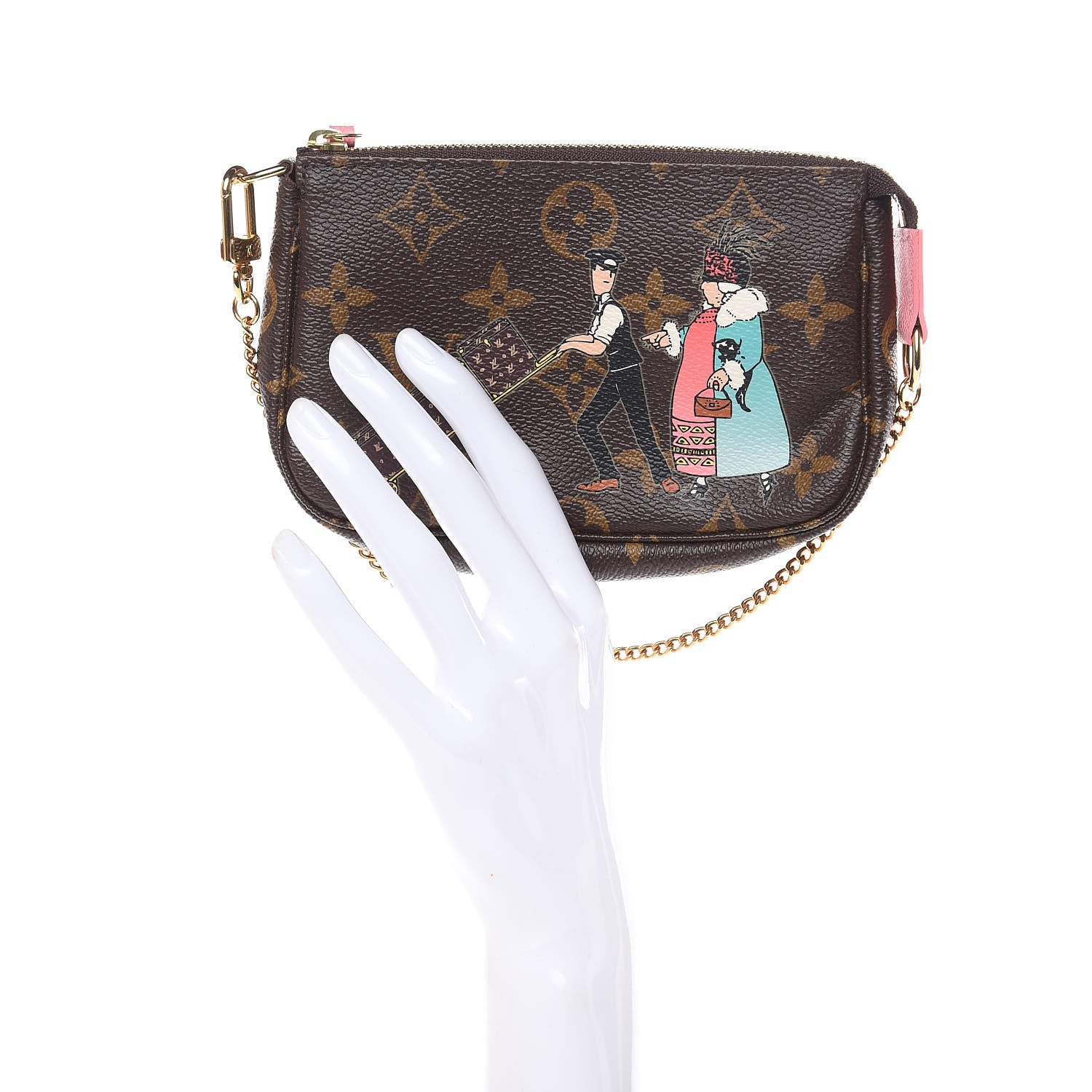 Louis Vuitton Monogram Illustre Mini Pochette Accessories Rose 2 of 7