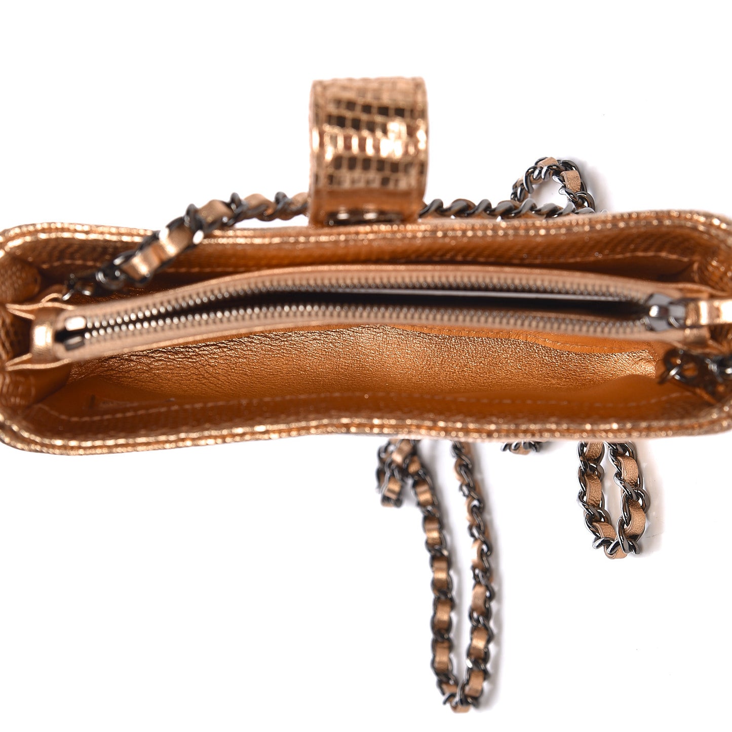 Lizard Mini Phone Holder Clutch Rose Gold