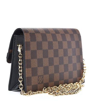 Louis Vuitton Damier Ebene Vavin Chain Wallet Black 3 of 9