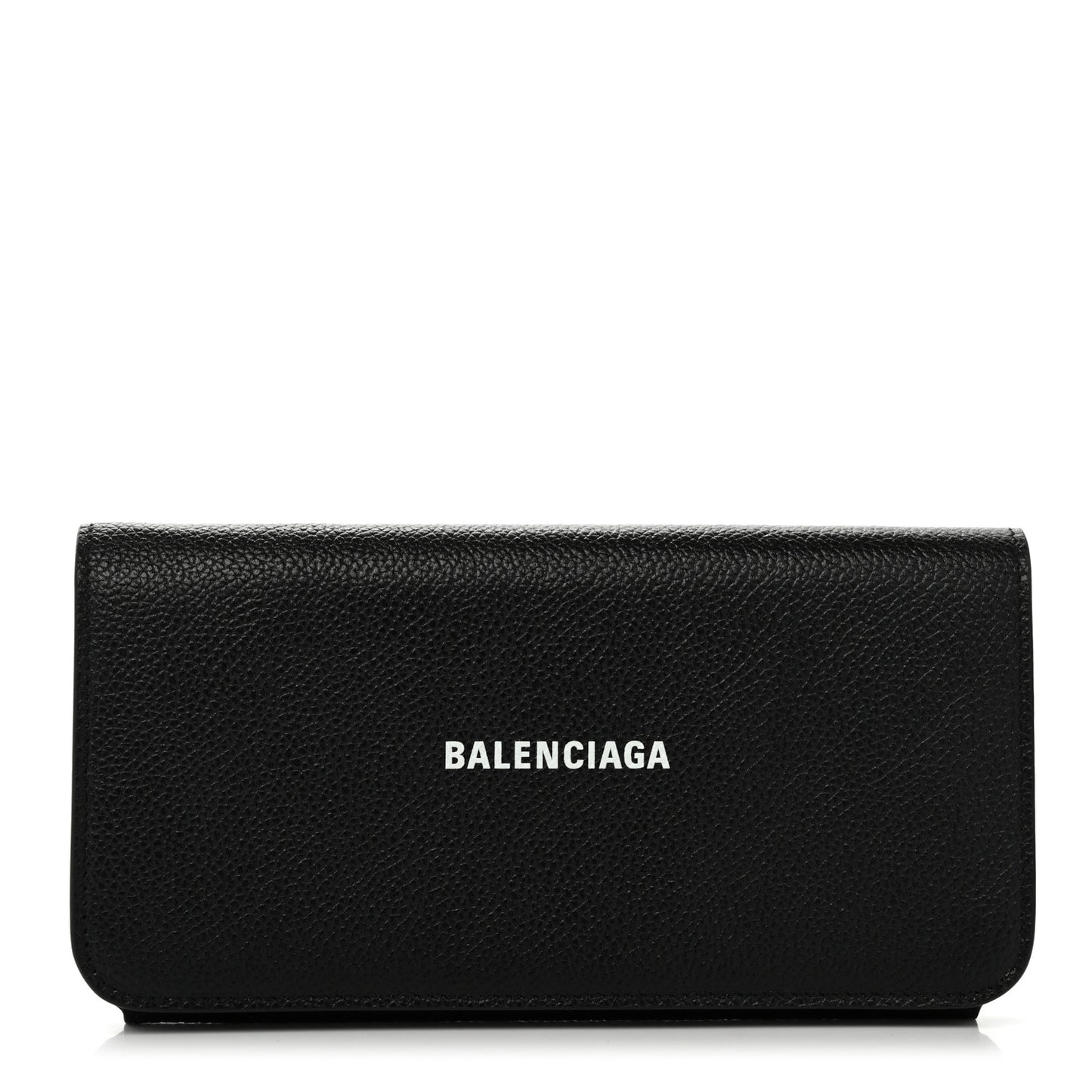 Grained Calfskin Logo Cash Thin Money Wallet Black White