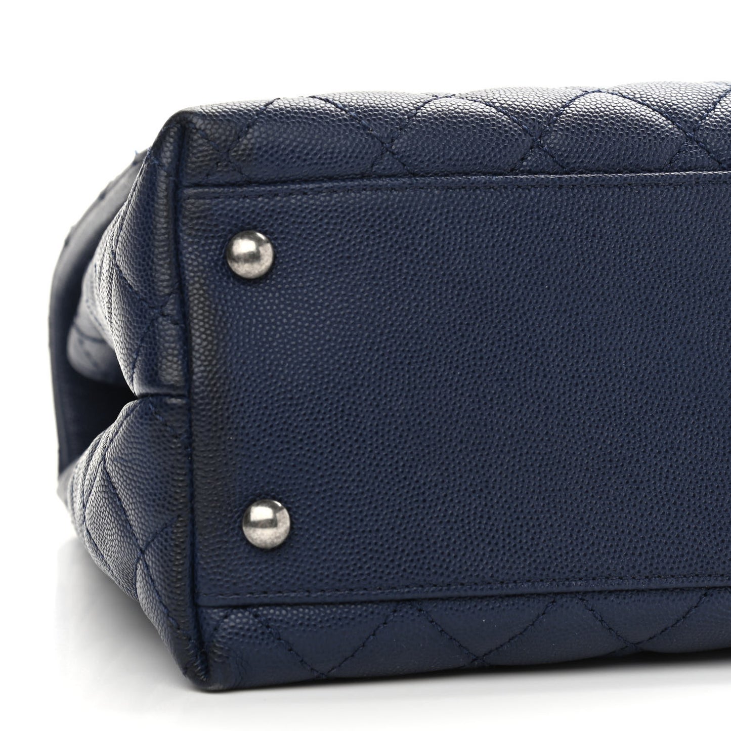 Caviar Lizard Quilted Medium Coco Handle Flap Blue