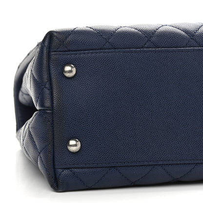 Chanel Caviar Lizard Quilted Medium Coco Handle Flap Blue 9 of 11
