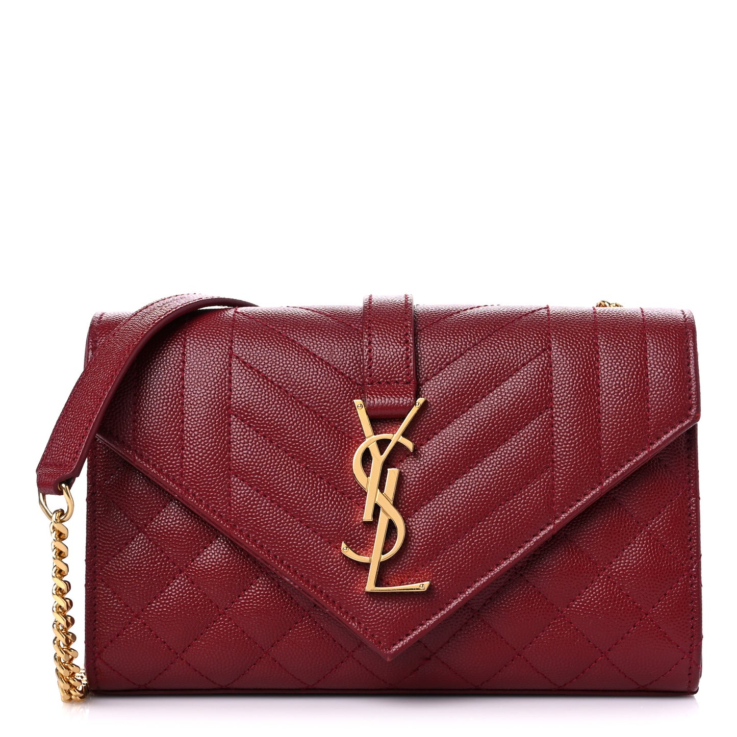 Grain De Poudre Textured Mixed Matelasse Triquilt Small Monogram Satchel Red