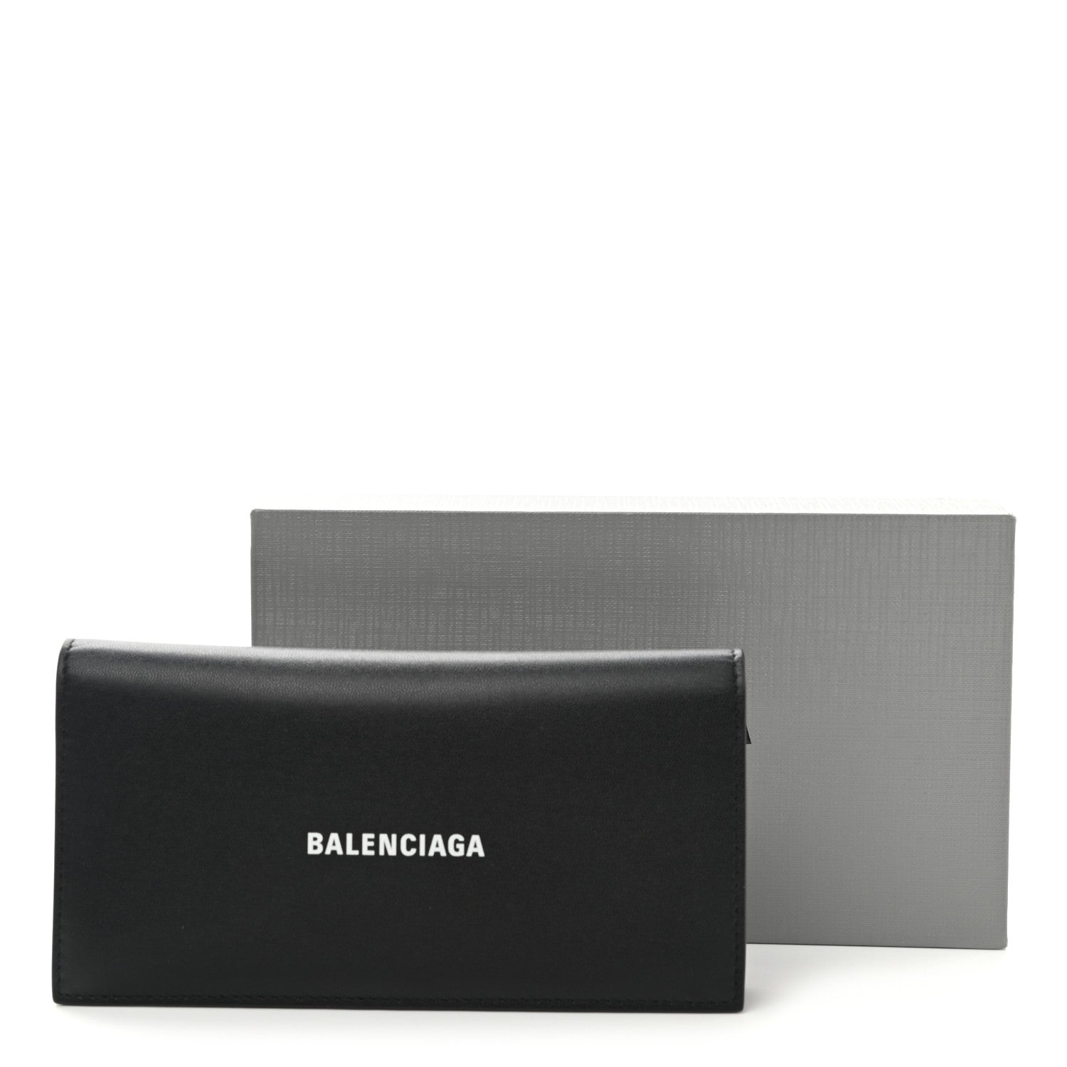 Balenciaga Calfskin Cash Vertical Long Wallet Black 8 of 8