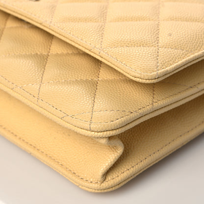 Chanel Caviar Quilted Wallet on Chain WOC Light Yellow 11 of 12
