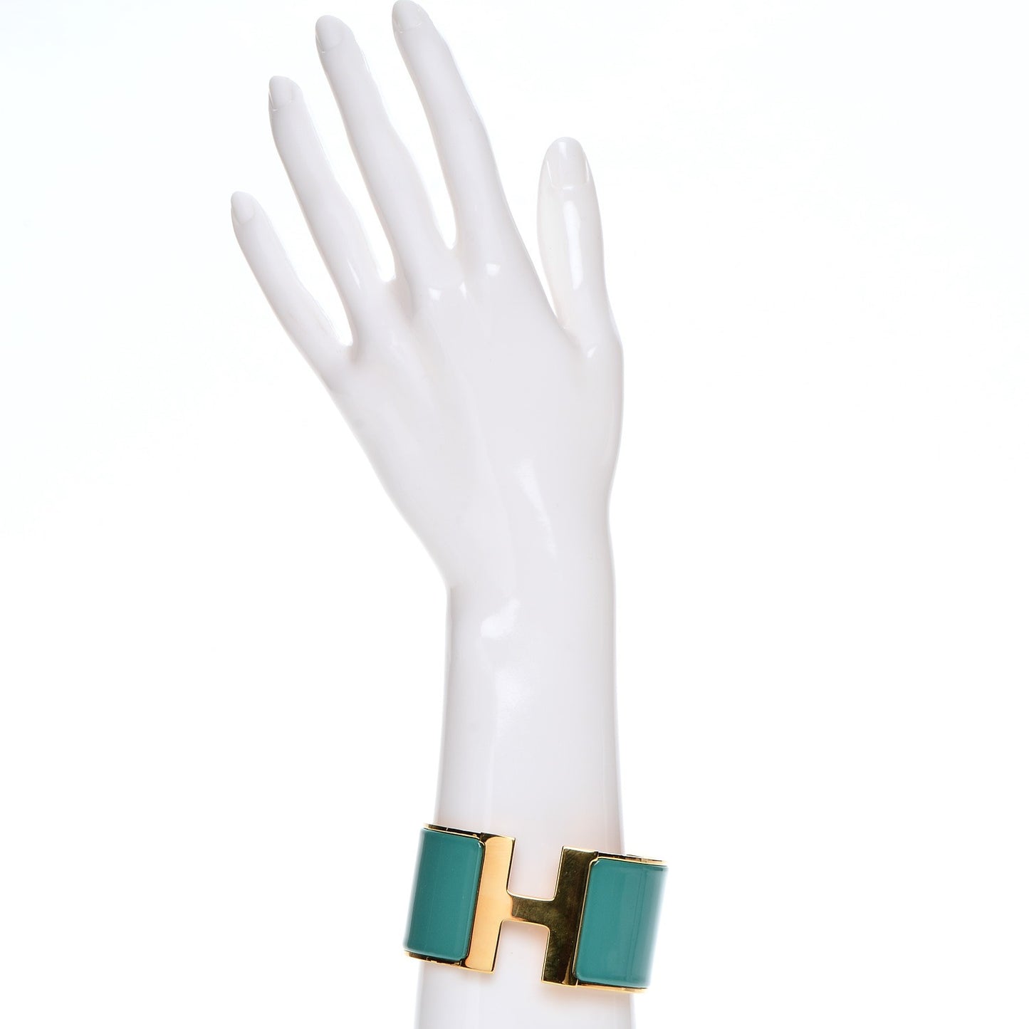 Enamel Extra Wide Clic Clac H Bracelet GM Emeraude