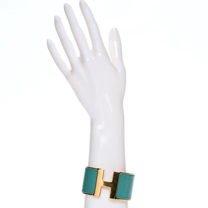 Hermes Enamel Extra Wide Clic Clac H Bracelet GM Emeraude 2 of 4