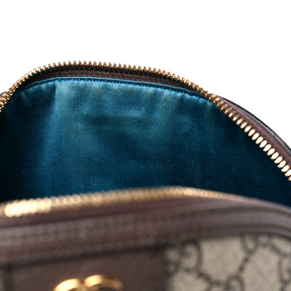 Gucci GG Supreme Monogram Textured Dollar Calfskin Web Small Ophidia Dome Shoulder Bag Beige Ebony New Acero 13 of 16