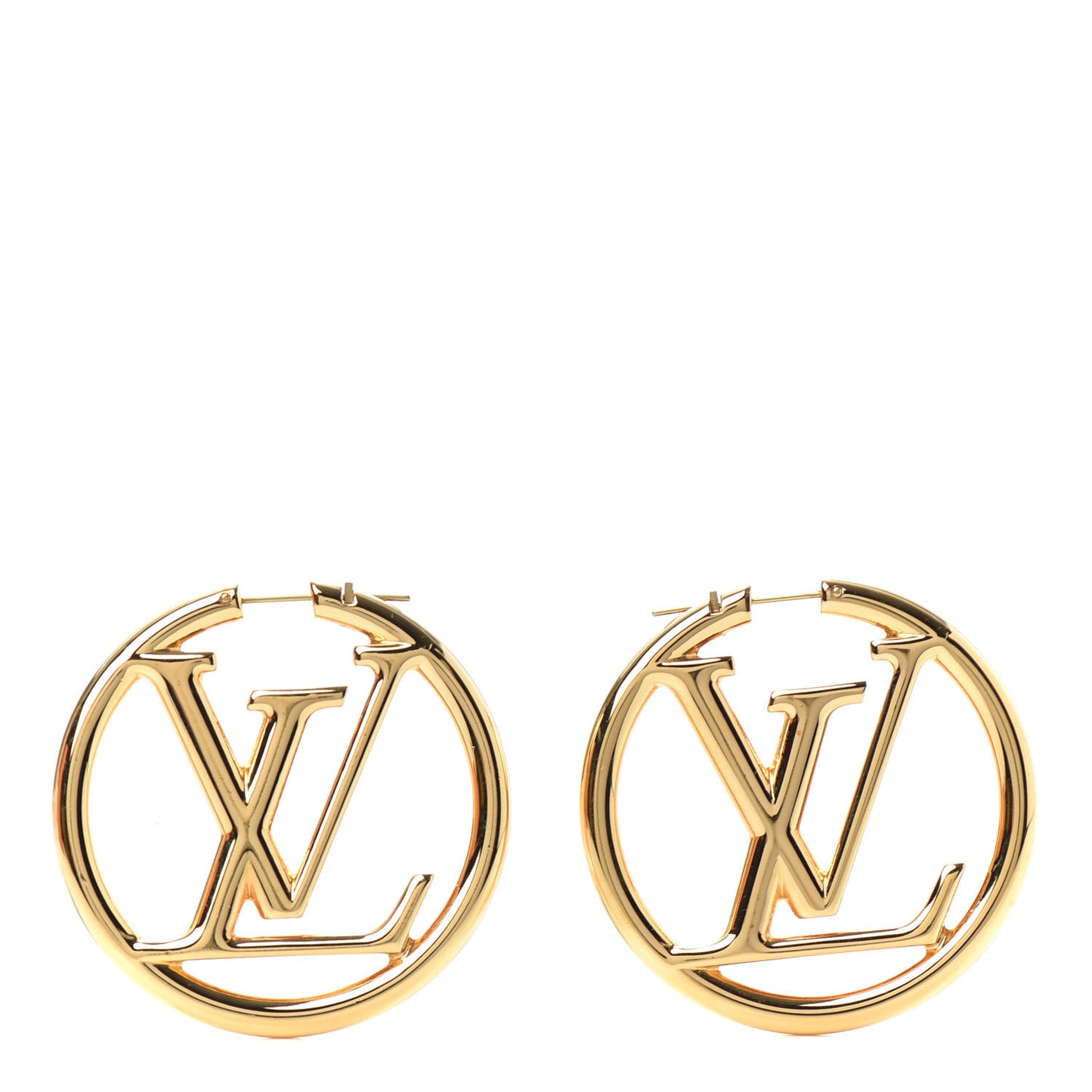 Metal Louise Hoop Earrings Gold