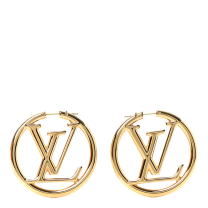 Louis Vuitton Metal Louise Hoop Earrings Gold 1 of 5