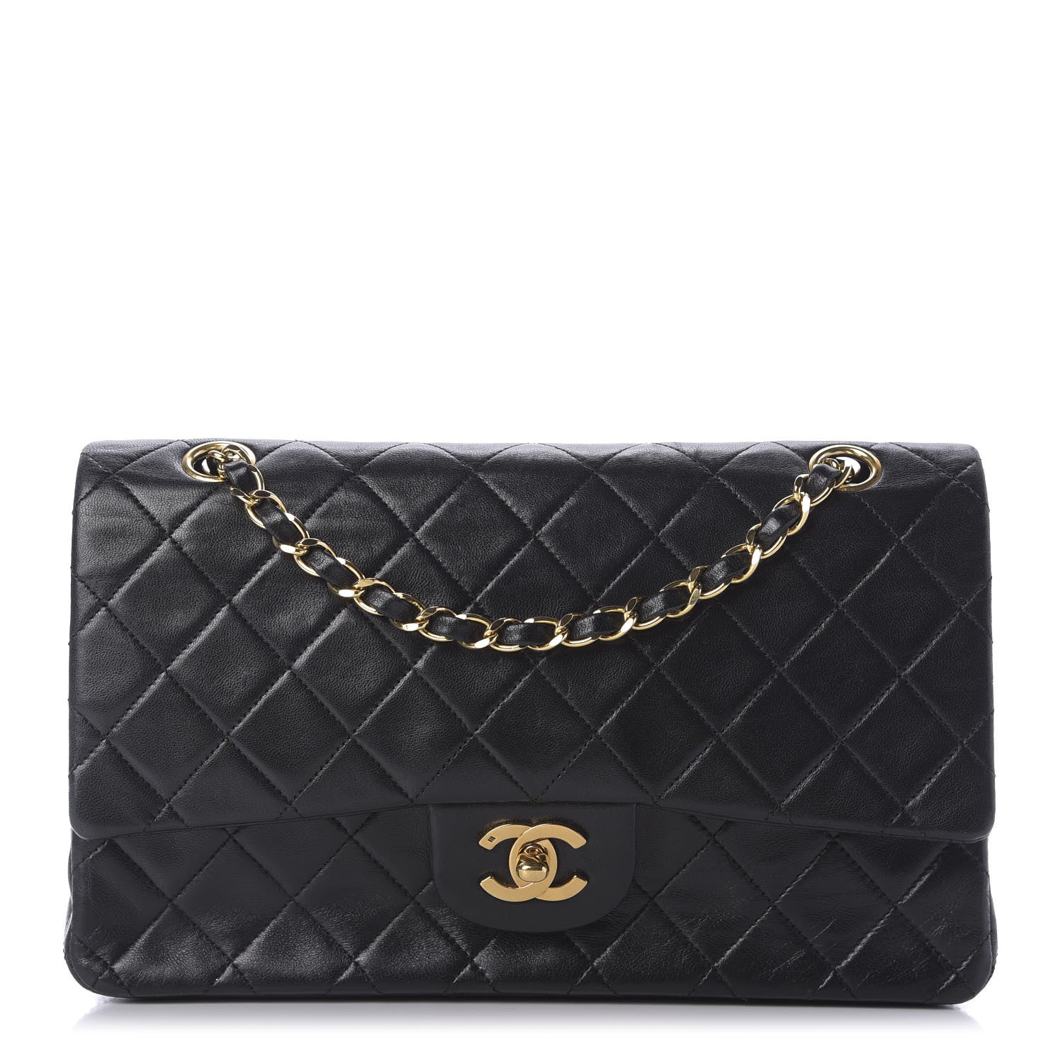 Chanel Lambskin Quilted Medium Double Flap Black 1 of 9