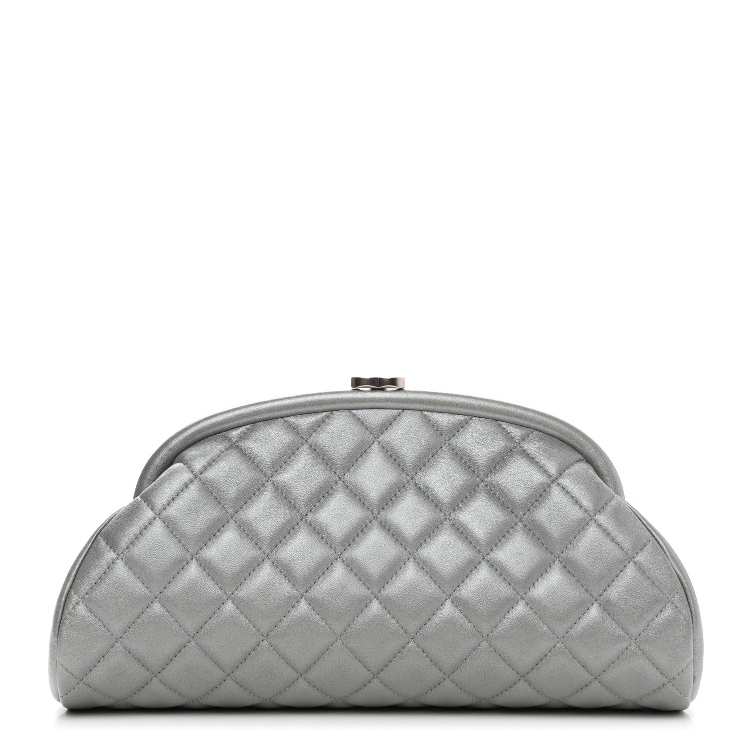 Chanel Metallic Lambskin Quilted Timeless Clutch Silver 1 of 8