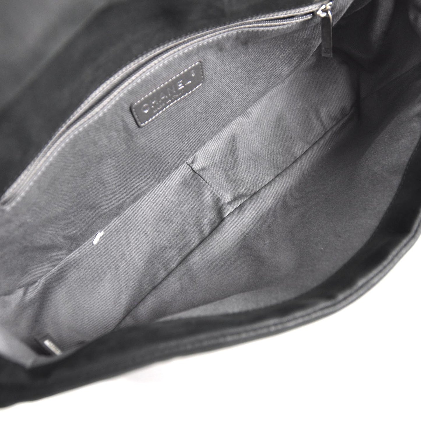 Iridescent Calfskin Glint Flap Black