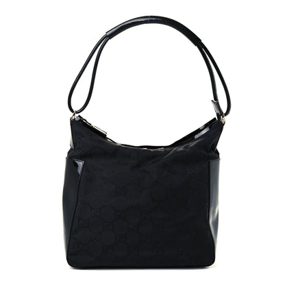 Gucci Canvas Patent Monogram Shoulder Bag Black 1 of 11