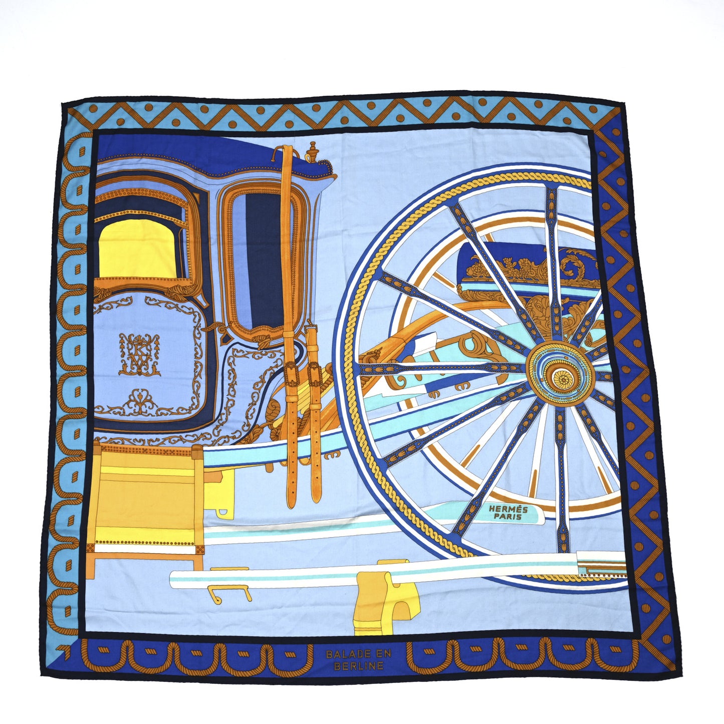 Cashmere Silk Balade En Berline Shawl 140 Bleu Ciel Jaune Vif Bleu Vif