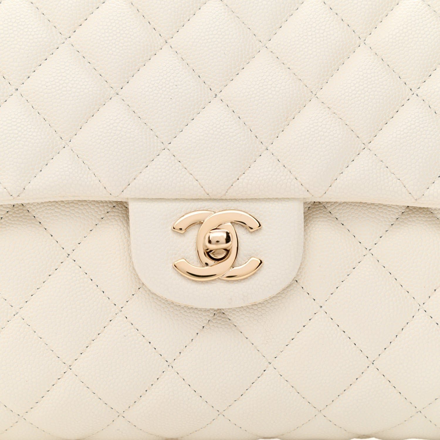 Chanel Caviar Quilted Flap Clutch White 8 of 11