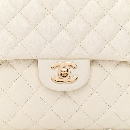 Chanel Caviar Quilted Flap Clutch White 8 of 11