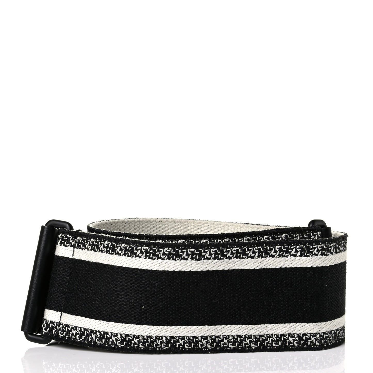 Canvas Embroidered Shoulder Strap Black