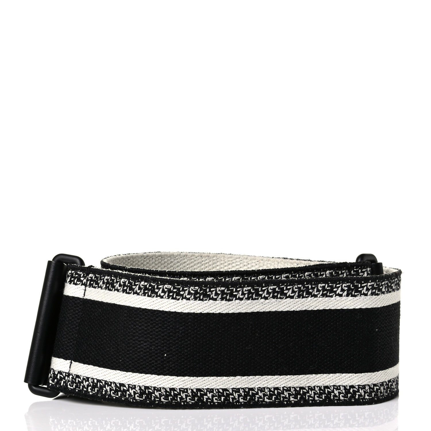 Christian Dior Canvas Embroidered Shoulder Strap Black 2 of 4
