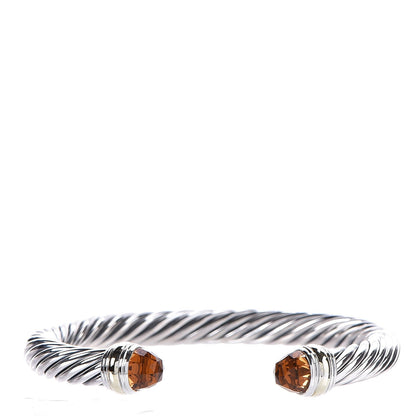 David Yurman Sterling Silver 14K Yellow Gold Citrine 7mm Cable Classics Bracelet 1 of 5