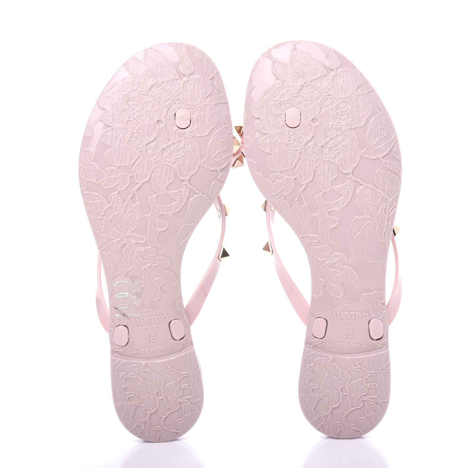 Valentino Garavani PVC Jelly Rockstud Bow Thong Sandals 36 Water Rose 6 of 10