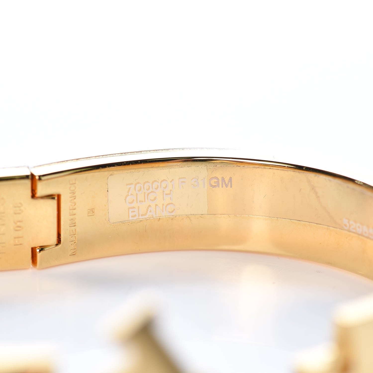 Hermes Enamel Narrow Clic Clac H Bracelet GM White 6 of 7