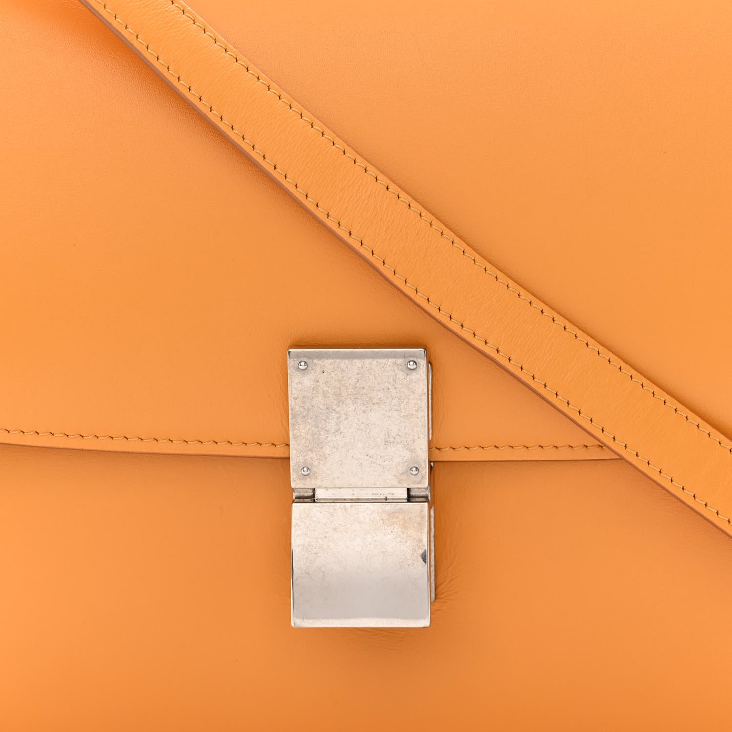 Celine Box Calfskin Medium Classic Box Flap Bag Orange 9 of 11