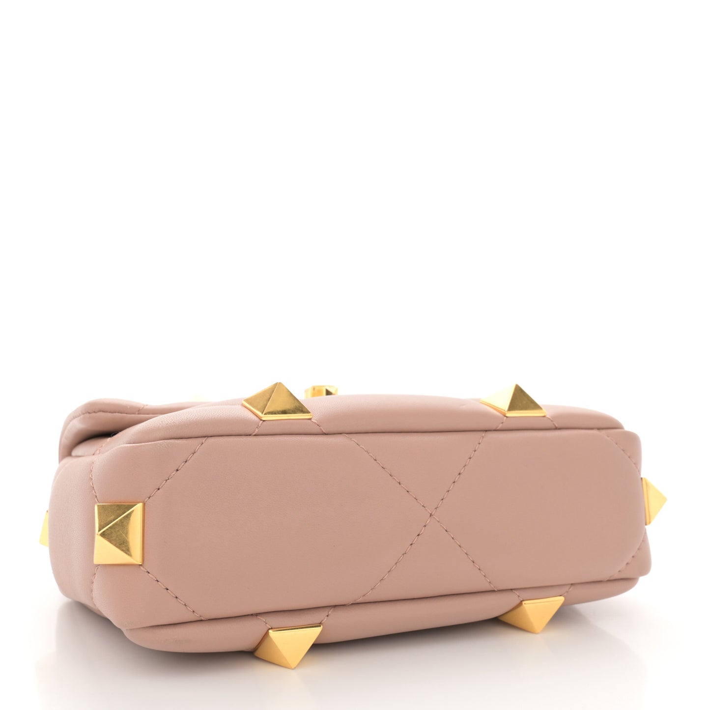 Nappa Small Roman Stud Shoulder Bag Rose Cannelle