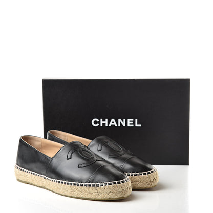 Chanel Lambskin CC Espadrilles 38 Black 10 of 10