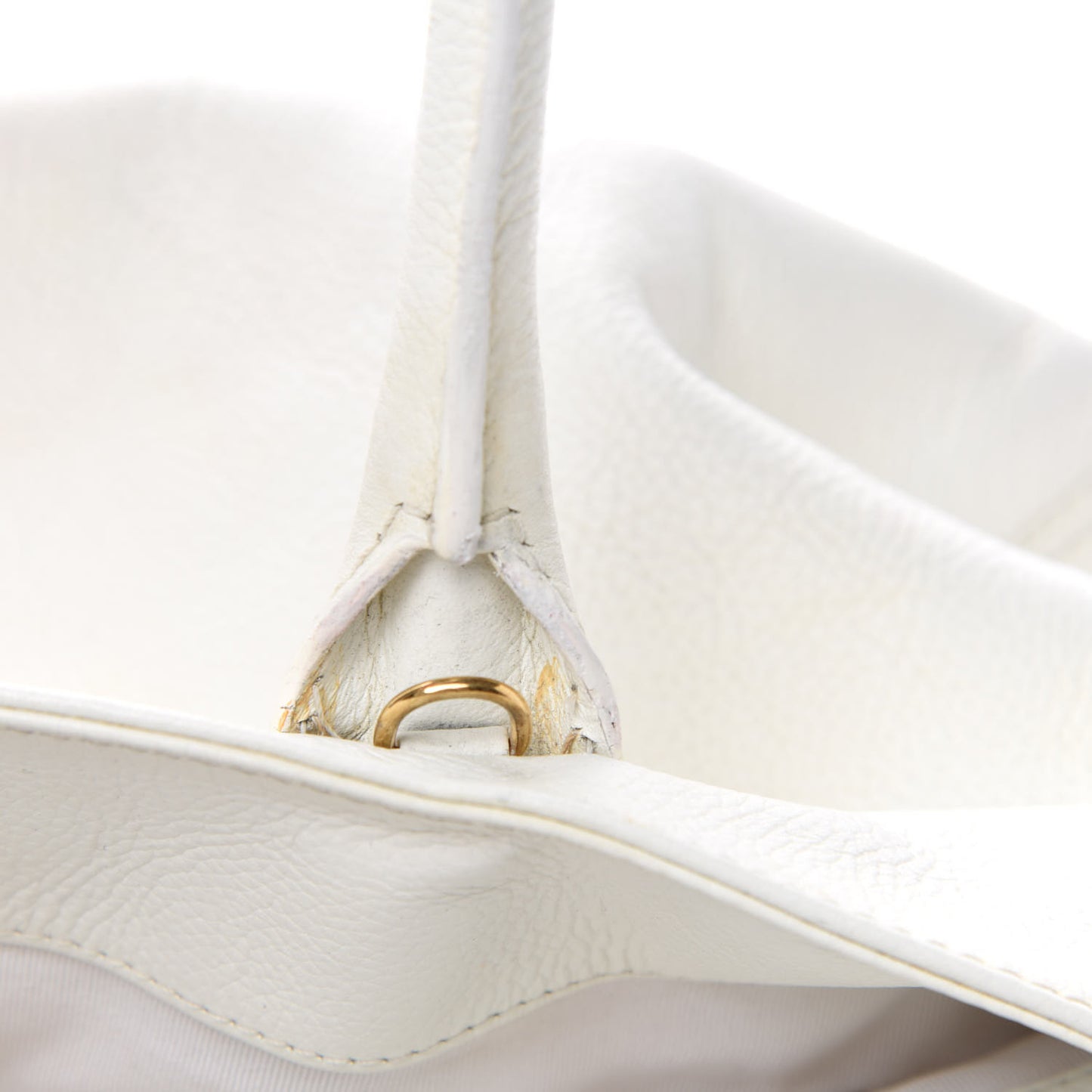 Calfskin Cerf Executive Shopper Tote White